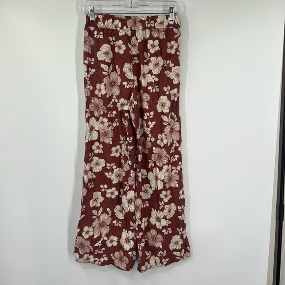 Abercrombie & Fitch High Rise Floral Print Pull-On Pants Linen Blend - Picture 6 of 10